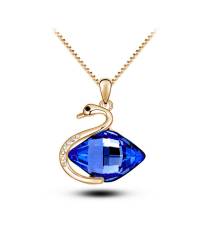 Buy Online Crunchy Fashion Earring Jewelry Purple Crystal Swan Pendant Necklace Jewellery CFN0774