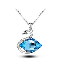 Buy Online Crunchy Fashion Earring Jewelry Silver-Plated Blue Eye Crystal Necklace For Women/Girl's Necklaces & Chains CFN1011