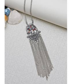 Oxidized Silver Plated Elephant Necklace Set 