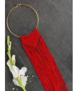 Gold-Plated Red Color Long Nacklace