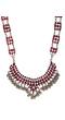 Oxidized German Silver Red Necklace Set 