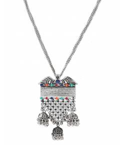Oxidized German Silver Chain Pendant Necklace Set 