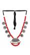Oxidized German Silver Red Pearls Necklace 