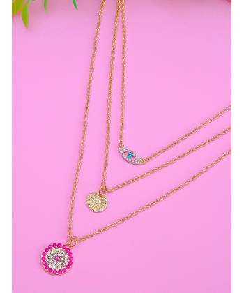 Gold Plated Multi Layered Necklace CFN0864