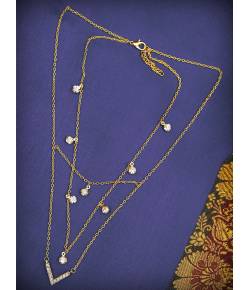 Gold Plated Multi Layered NecklaceCFN0866