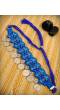 Oxidized Silver Beads Blue Choker Necklace Set CFN0876
