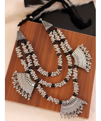 Oxidized German Silver  Layered Necklace Set CFN0888