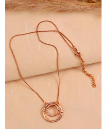 Elegant Gold-plated Circle Pendant Necklace Set CFN0890