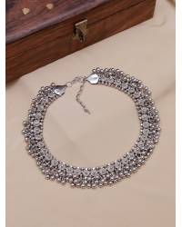 Buy Online Crunchy Fashion Earring Jewelry Indian Ethnic Oxidised German Silver Multicolor Choker Jewellery Set CFS0379  CFS0379