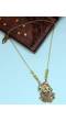 Oxidized Silver Antique Gold Royal elephant Long Necklace 