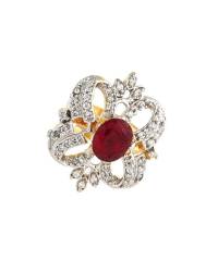 Buy Online Crunchy Fashion Earring Jewelry Maharani Ring in Green Jewellery CFR0198