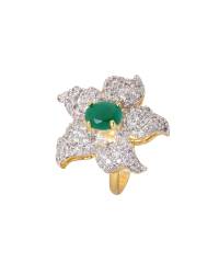 Buy Online Royal Bling Earring Jewelry Gold-Plated Crown Peacock Green Earrings RAE1498 Jewellery RAE1498