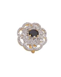 Buy Online Crunchy Fashion Earring Jewelry Black Crystal Ring Jewellery CFR0262