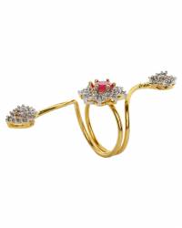 Buy Online Royal Bling Earring Jewelry Brilliant cut CZ  pink stone Ring Jewellery CFR0245