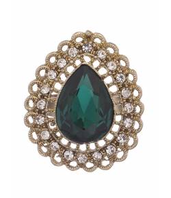 Studded Green Royal Finger Ring