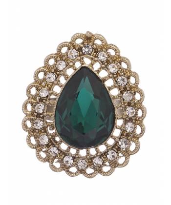 Studded Green Royal Finger Ring