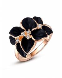 Buy Online Crunchy Fashion Earring Jewelry Black Crystal Ring Jewellery CFR0262