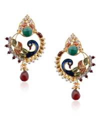 Buy Online Crunchy Fashion Earring Jewelry Green Kundan Drop Earrings Jewellery CFE0680