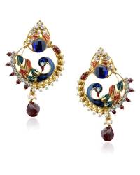 Buy Online Crunchy Fashion Earring Jewelry Peach Blue Tribal Esoteric Earrings Jewellery CFE0570