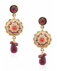 Buy Online Crunchy Fashion Earring Jewelry Purple Florette Pentagon Drop Earrings Jewellery CFE0787