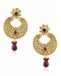 Buy Online Royal Bling Earring Jewelry Lavender Meenakari Jhumka Earrings with Pearl Beads for Jewellery RAE2461