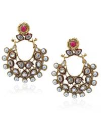 Buy Online Royal Bling Earring Jewelry Glittering Pearl Marsala 2 Layer Jhumki Jewellery RAE0193