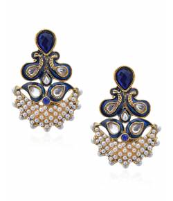 Royal Blue Mughal Paisley Earrings 