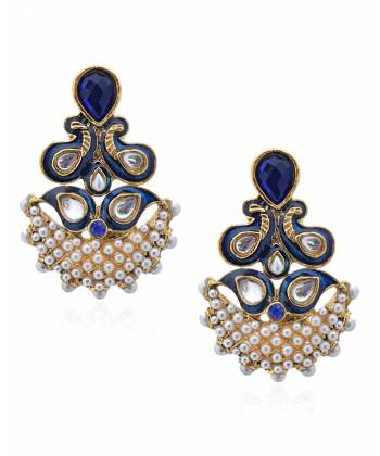 Royal Blue Mughal Paisley Earrings 