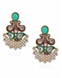 Buy Online Royal Bling Earring Jewelry Green emboss hearty Earrings Jewellery RAE0069