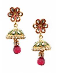 Buy Online Crunchy Fashion Earring Jewelry Crystal Studded Green Beaded Earrings for Women Drops & Danglers CFE2061