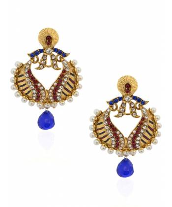 Pearling Royal Blue Beauteous Earrings 
