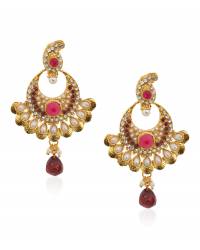 Buy Online Royal Bling Earring Jewelry Mughal-e-Azam Maroon Earrings Jewellery RAE0059