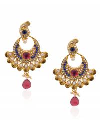 Buy Online Crunchy Fashion Earring Jewelry Pink-Lavender-Peach Floral Design Stylish Party Wear Drops & Danglers CFE1953