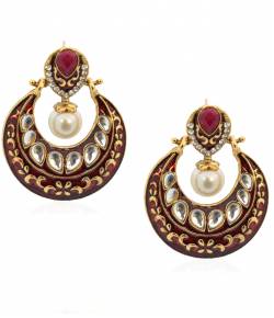 Mughal-e-Azam Maroon Earrings