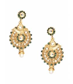 Precise Ornate Green Antique Earrings