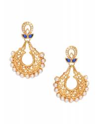 Buy Online Royal Bling Earring Jewelry Royal Bling Ravissant Golden Filigri Pearl Earrings for Girls Jewellery RAE0090