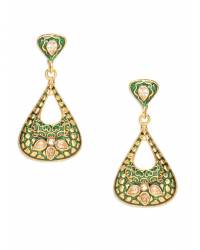 Buy Online Royal Bling Earring Jewelry Crunchy Fashion Gold Plated Crown Style Dangler Earring  Jewellery RAE0321