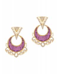 Buy Online Royal Bling Earring Jewelry Royal Bling Purple Mughal Moon Earrings for Girls Jewellery RAE0080