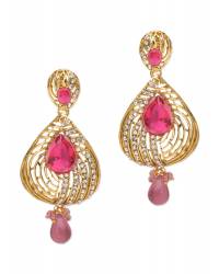 Buy Online Crunchy Fashion Earring Jewelry Golden Florette Pentagon Drop Earrings Jewellery CFE0789