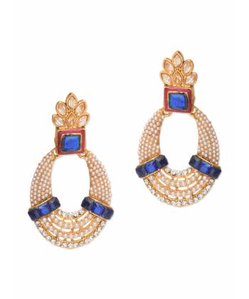 Royal Bling Magnifiques Royal Blue Pearl Earrings for Girls