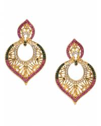 Buy Online Royal Bling Earring Jewelry Glowing maroon elliptical earrings Jewellery RAE0122