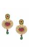 Fanciable Fuscia Green Drop Earrings