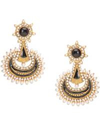 Buy Online Royal Bling Earring Jewelry Winsome Leafy Regal Black Earrings Jewellery RAE0070