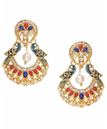 Beauteous peacock swingy earrings