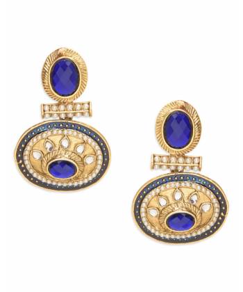 Royal blue elliptical earrings