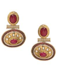 Buy Online Royal Bling Earring Jewelry Emerald Moon Studded Earrings Jewellery RAE0138