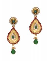 Buy Online Royal Bling Earring Jewelry tylish White Pearls Doli-Palki Kundan Earrings With Ear Chain Drops & Danglers RAE2395