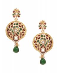 Buy Online Royal Bling Earring Jewelry Elegant Red Green Peacock Earrings Jewellery RAE0128