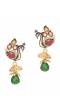 Elegant Red Green Peacock Earrings