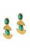 Emerald Moon Studded Earrings